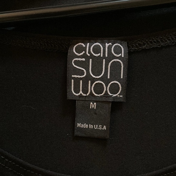 Clara Sun Woo, Size M, Black cut out Shoulder, Tunic Top - Picture 10 of 11